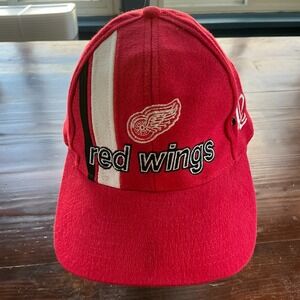 Vintage Detroit Red Wings Hat Mens OS Red Logo Athletic NHL Hockey Strapback Cap